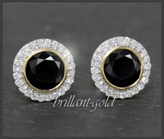 Ohrstecker mit 2,45ct Diamant & Onyx, 10K