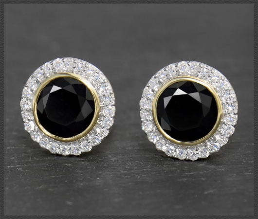 Ohrstecker mit 2,45ct Diamant & Onyx, 10K