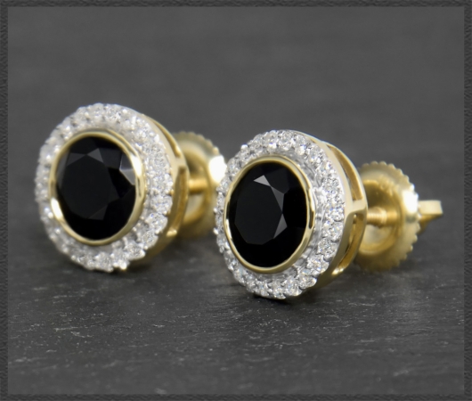 Ohrstecker mit 2,45ct Diamant & Onyx, 10K