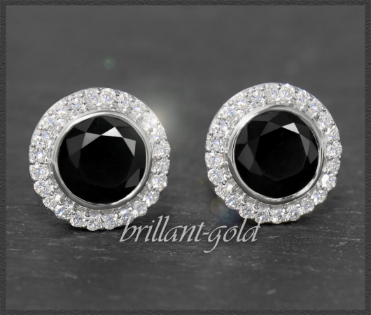 Ohrstecker mit 2,45ct Diamant & Onyx, 10K