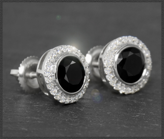 Ohrstecker mit 2,45ct Diamant & Onyx, 10K