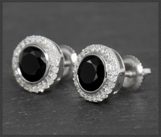 Ohrstecker mit 2,45ct Diamant & Onyx, 10K