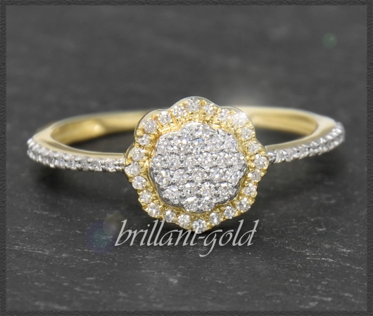 Cocktailring mit 0,38ct Diamanten, 10 Karat Gold