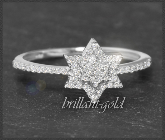 Ring mit 0,40ct Diamanten, Stern Damenring 10K Gold