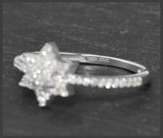 Ring mit 0,40ct Diamanten, Stern Damenring 10K Gold