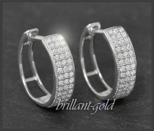 Diamant Ohringe 0,45ct, 10K Gold Creolen