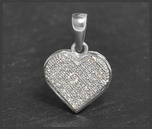 Diamant Anhänger Herz mit 0,25ct, 10K Gold