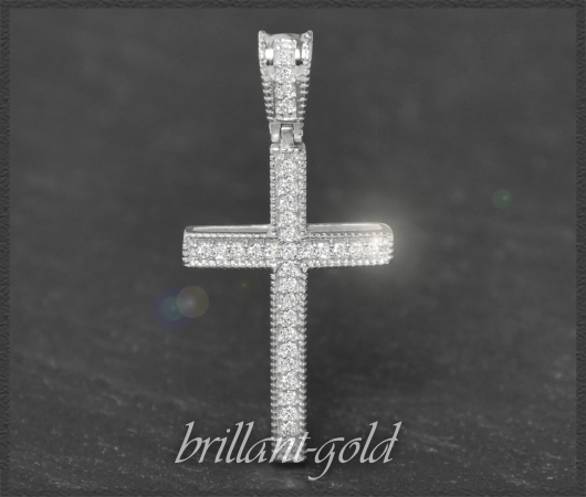 Kreuz Anhänger 0,23ct Diamanten, 10K Gold