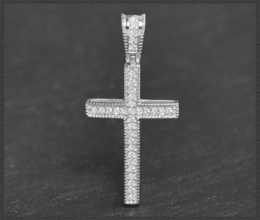 Kreuz Anhänger 0,23ct Diamanten, 10K Gold