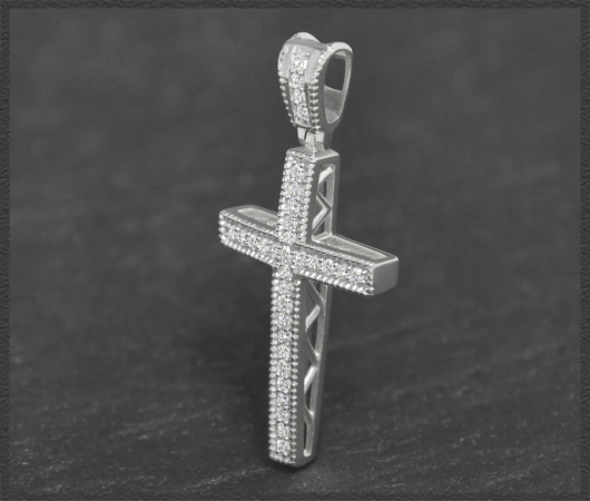 Kreuz Anhänger 0,23ct Diamanten, 10K Gold
