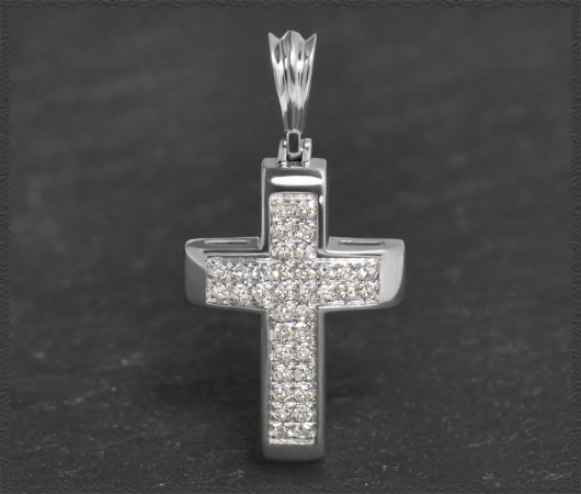 Kreuz Anhänger 0,25ct Diamanten, 10 Karat Gold