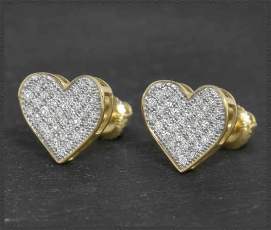 Herz Ohrstecker 0,50ct Diamanten, 10K Gold