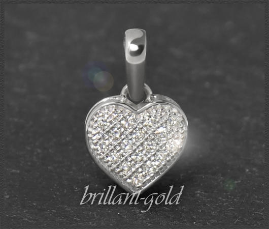 Herz Anhänger mit 0,10ct Diamanten, 10K Gold