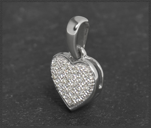Herz Anhänger mit 0,10ct Diamanten, 10K Gold