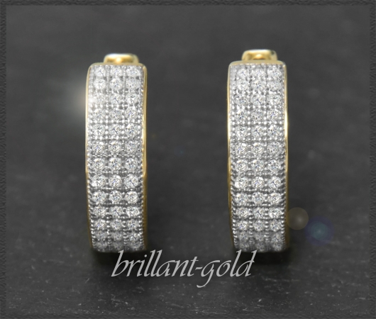 Diamant Ohringe 0,45ct, 10K Gold Creolen