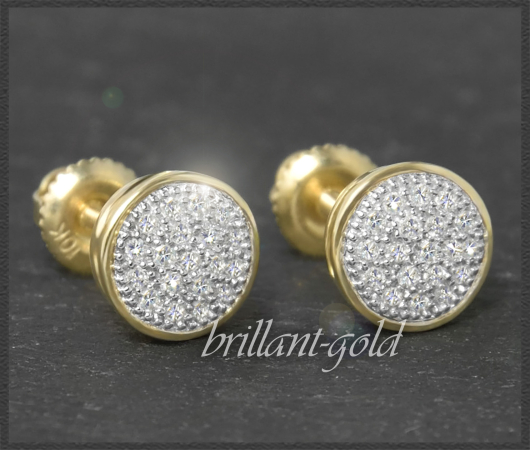 Diamant Ohrstecker mit 0,22ct, Si; 10K Gold