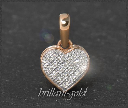 Herz Anhänger mit 0,10ct Diamanten, 10K Gold