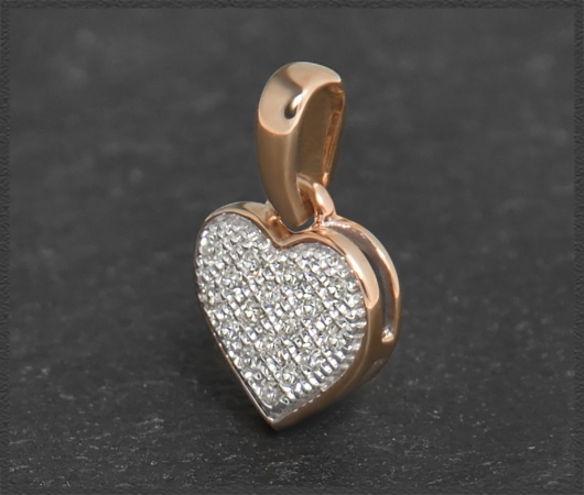 Herz Anhänger mit 0,10ct Diamanten, 10K Gold