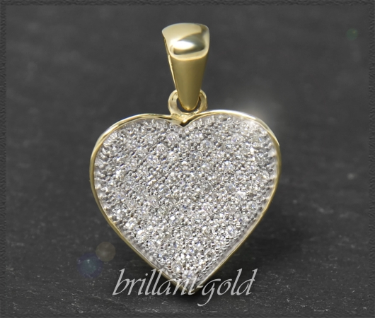 Anhänger Herz 0,40ct Diamanten, 10 Karat Gold