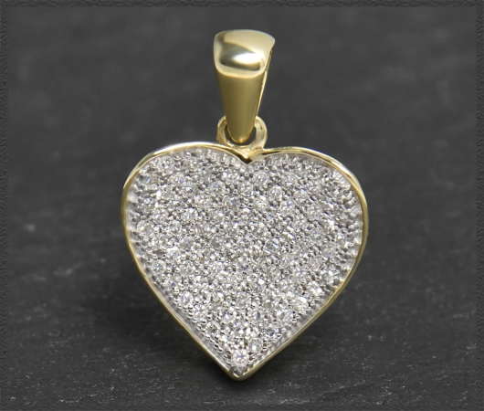 Anhänger Herz 0,40ct Diamanten, 10 Karat Gold