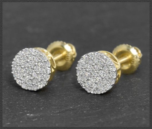 Diamant Ohrstecker 0,42ct, 10K Gold Ohrrige