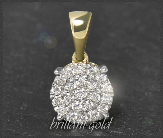 Brillant Anhänger mit 0,35ct, Gleiter, 10K Gold