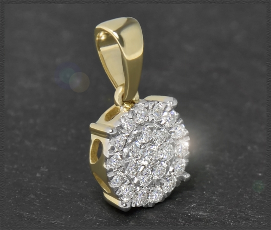 Brillant Anhänger mit 0,35ct, Gleiter, 10K Gold