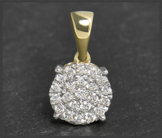 Brillant Anhänger mit 0,35ct, Gleiter, 10K Gold