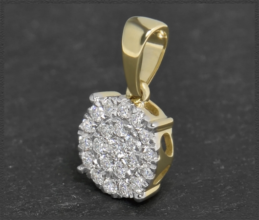 Brillant Anhänger mit 0,35ct, Gleiter, 10K Gold