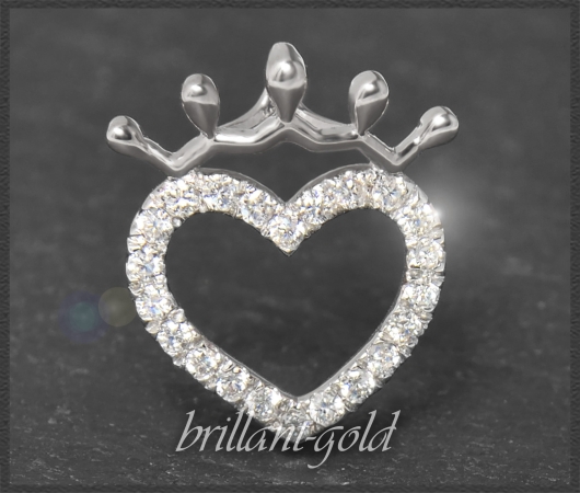 Diamant Herz Anhänger 0,40ct Brillanten, 10K Gold