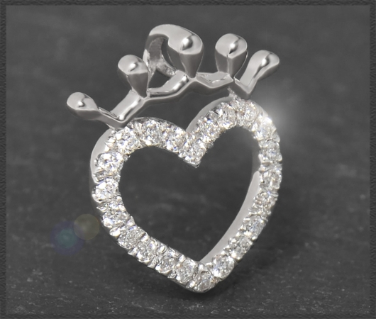 Diamant Herz Anhänger 0,40ct Brillanten, 10K Gold