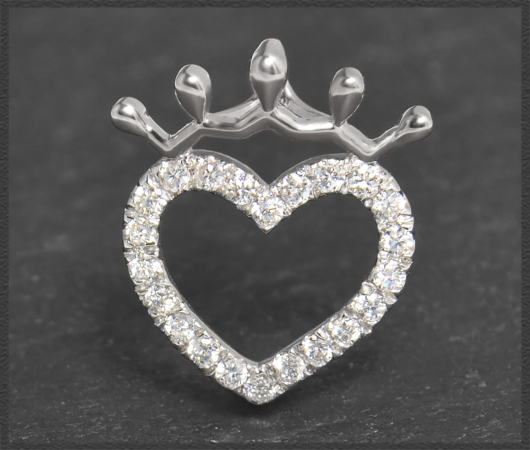 Diamant Herz Anhänger 0,40ct Brillanten, 10K Gold