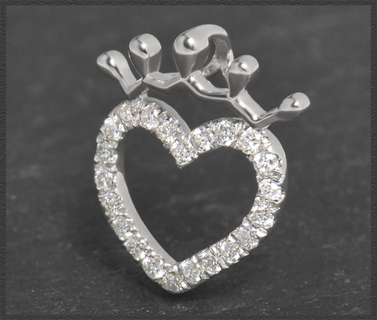 Diamant Herz Anhänger 0,40ct Brillanten, 10K Gold