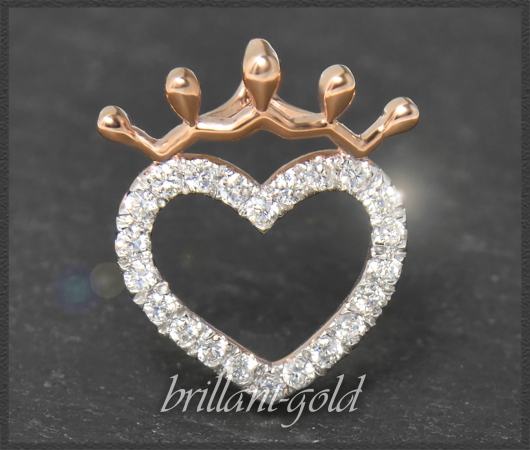 Diamant Herz Anhänger 0,40ct Brillanten, 10K Gold