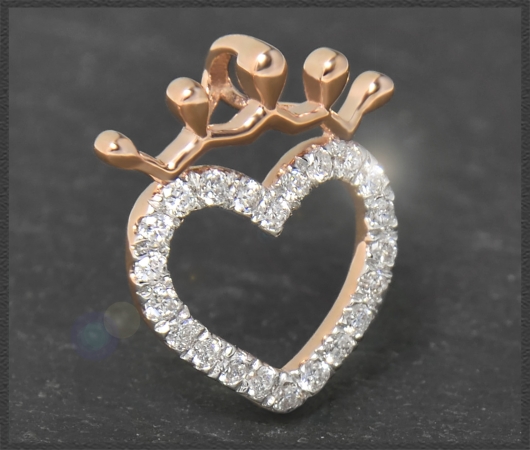 Diamant Herz Anhänger 0,40ct Brillanten, 10K Gold
