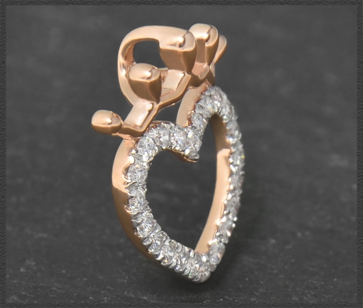 Diamant Herz Anhänger 0,40ct Brillanten, 10K Gold
