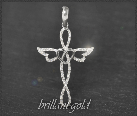 Kreuz Diamant Anhänger mit 0,35ct, 10K Gold