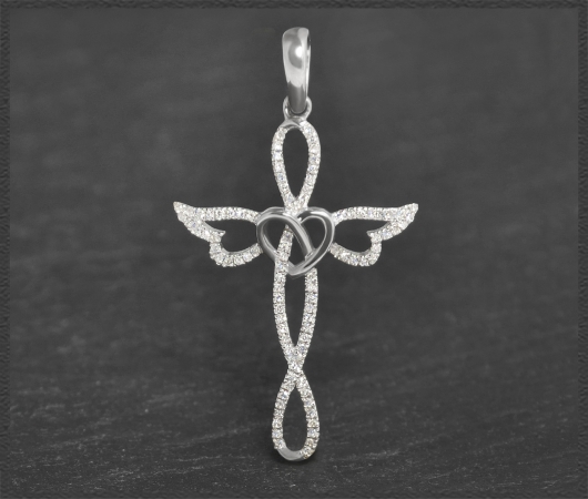 Kreuz Diamant Anhänger mit 0,35ct, 10K Gold