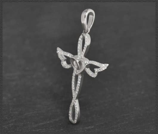 Kreuz Diamant Anhänger mit 0,35ct, 10K Gold