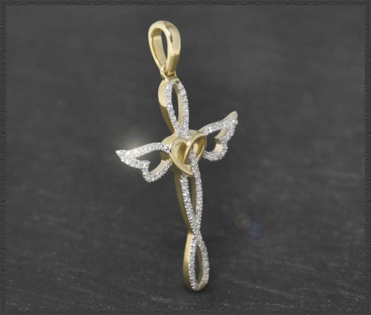 Kreuz Diamant Anhänger mit 0,35ct, 10K Gold