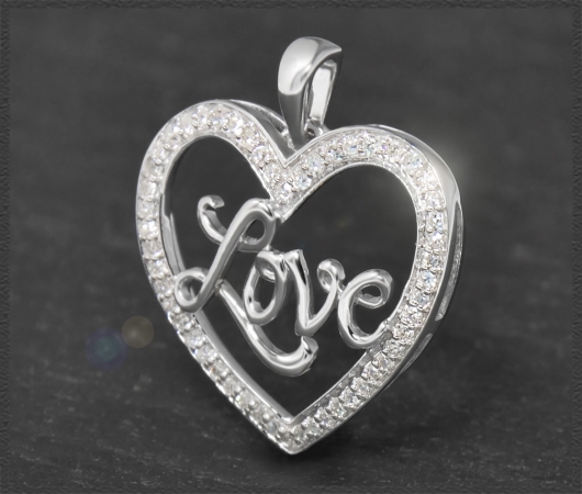 Herz Anhänger LOVE mit 0,30ct Diamanten