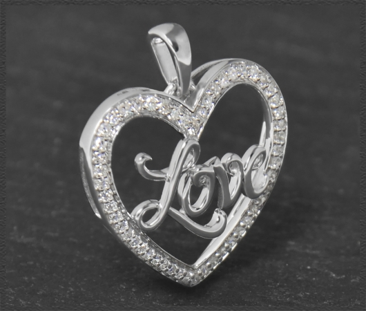 Herz Anhänger LOVE mit 0,30ct Diamanten
