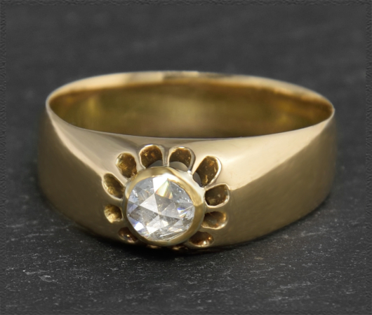 Diamant Ring 0,45ct, Antik Handarbeit um 1880