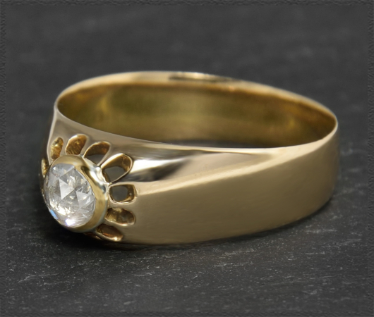 Diamant Ring 0,45ct, Antik Handarbeit um 1880