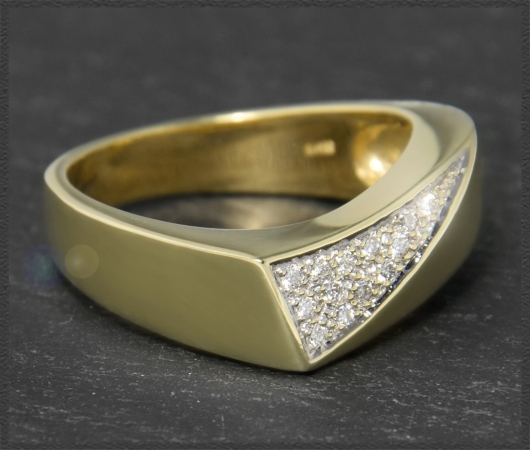 Diamant 585 Gold Ring, 0,15ct Lupenrein & River D