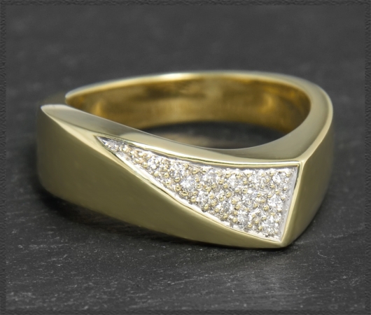 Diamant 585 Gold Ring, 0,15ct Lupenrein & River D