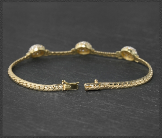 Diamant 585 Gold Armband, 1,65ct Brillanten