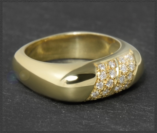 Diamant 585 Gold Ring, 0,36ct lupenrein & River
