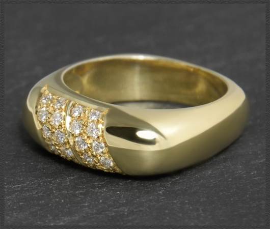 Diamant 585 Gold Ring, 0,36ct lupenrein & River