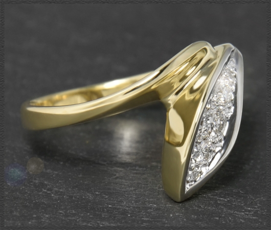 Diamant 585 Gold Cocktail Ring, 0,32ct Brillanten